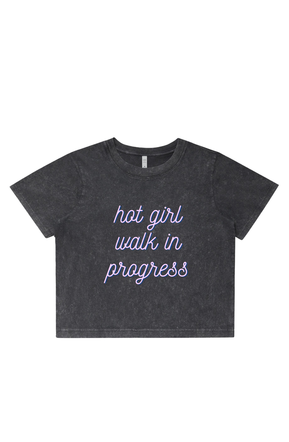 Women's Stone Wash Heavy Crop | Hot Girl Walk In Progress