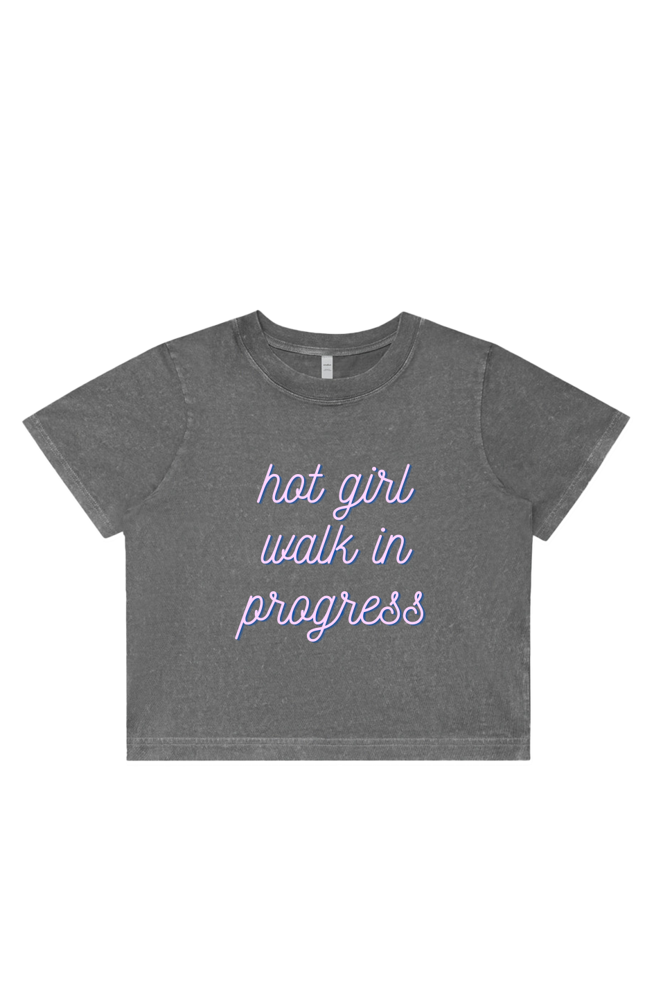 Women's Stone Wash Heavy Crop | Hot Girl Walk In Progress