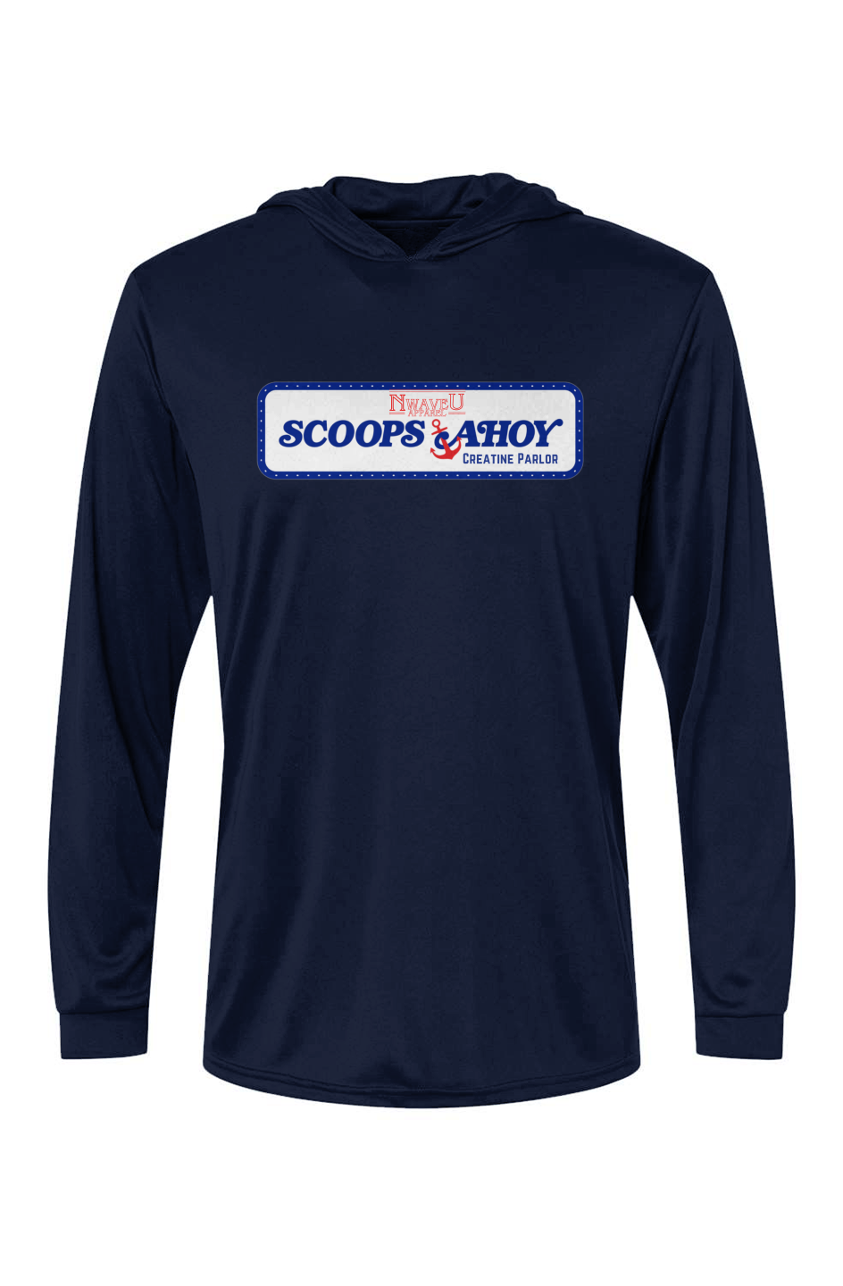 Men's Hooded Long Sleeve Tee | Scoops Ahoy- Stronger Things Exclusive