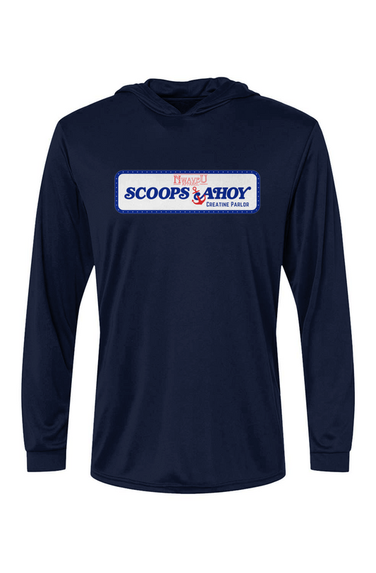 Men's Hooded Long Sleeve Tee | Scoops Ahoy- Stronger Things Exclusive