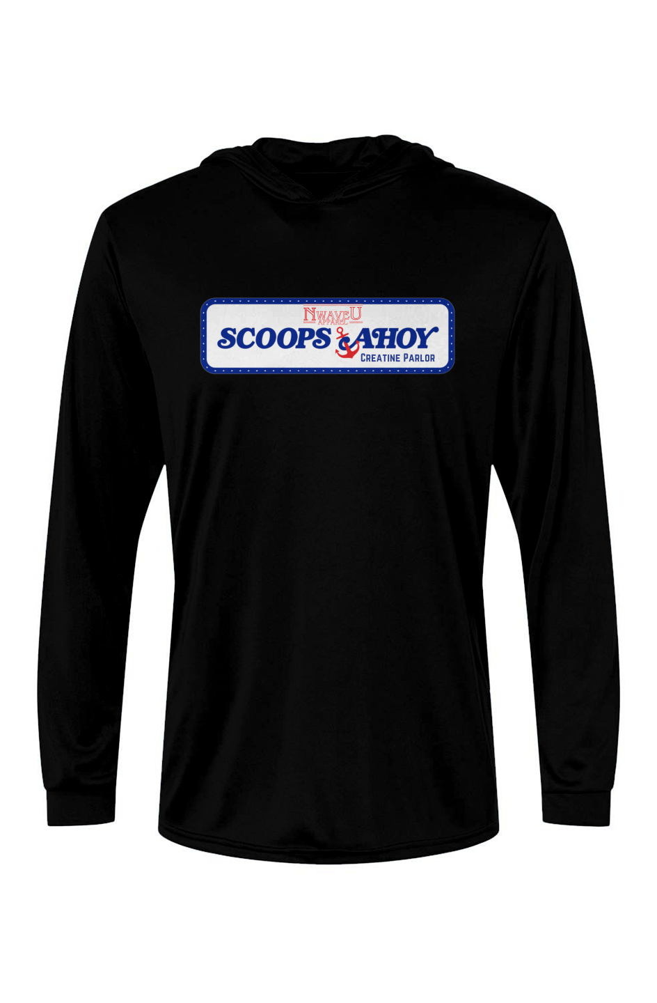 Men's Hooded Long Sleeve Tee | Scoops Ahoy- Stronger Things Exclusive