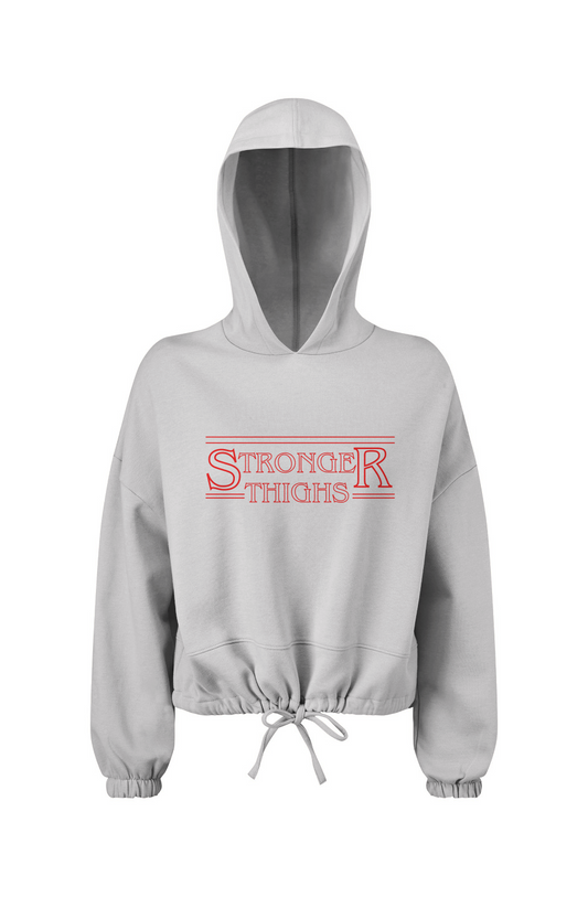 Women's Cropped Oversize Hooded Sweatshirt || Stronger Thighs - Stronger Things Exclusive