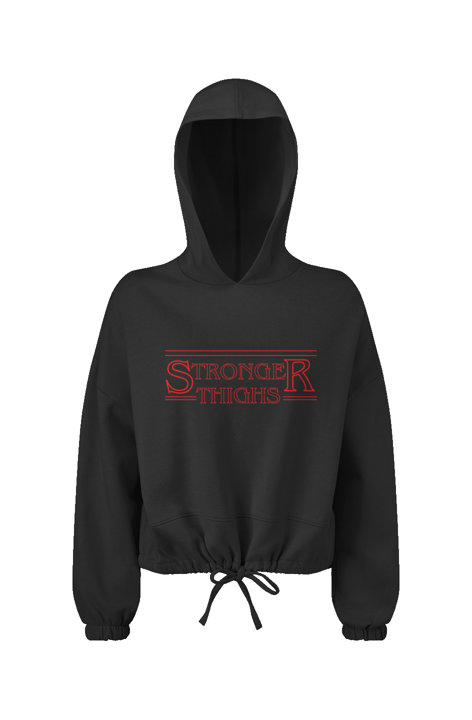 Women's Cropped Oversize Hooded Sweatshirt || Stronger Thighs - Stronger Things Exclusive