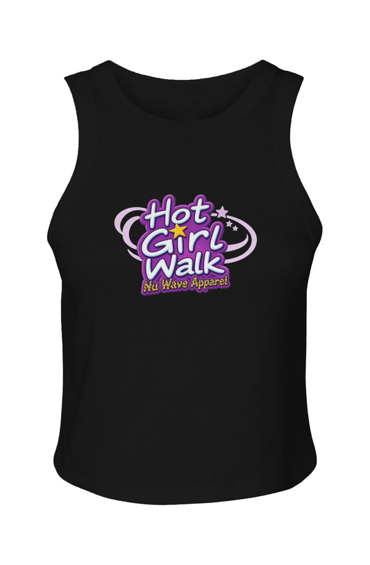 Women's Micro Rib Racer Tank | Hot Girl Walk Cheetah